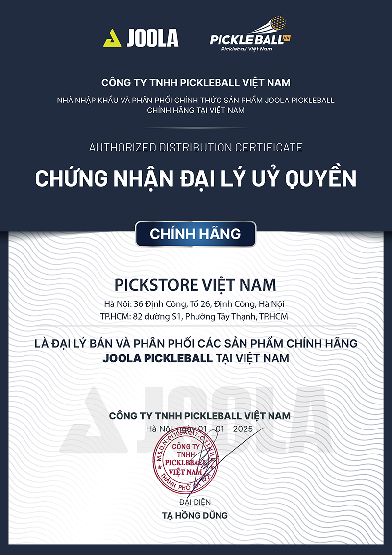 PickStore Việt Nam được cấp Chứng nhận đại lý ủy quyền Joola chính hãng tại Việt Nam