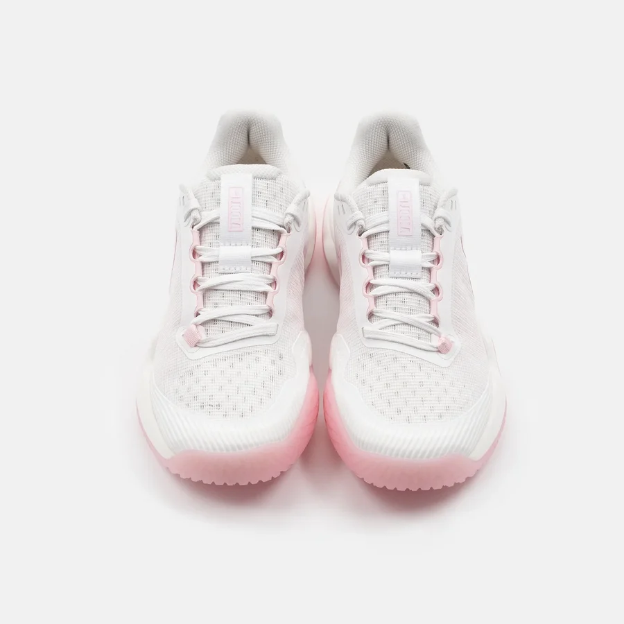 Giày Nữ Joola FUNKSH1n_PB R4LLy (White/Light Pink) nhìn từ trên xuống, thấy rõ thân lưới và dây giày