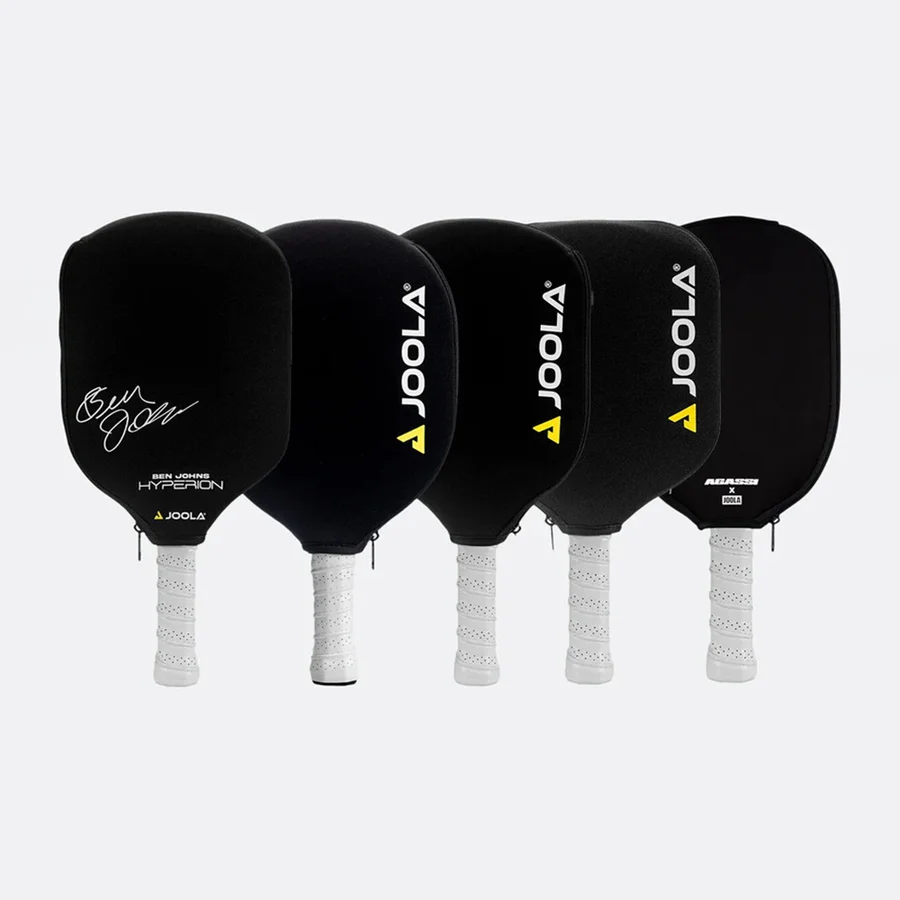 Dải bao vợt JOOLA Neoprene theo từng dáng vợt xếp cạnh nhau