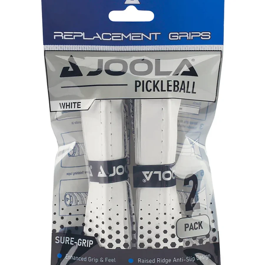 Gói JOOLA White Ridge Grip hai cuộn, nhãn ghi Replacement Grips