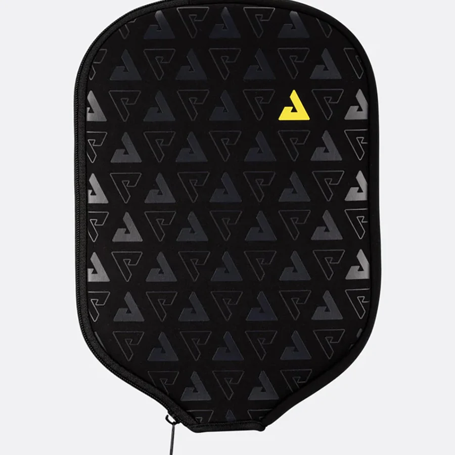 Bao vợt JOOLA Universal Neoprene màu đen, hoạ tiết tam giác chìm và logo vàng