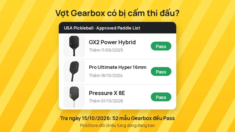 Vợt Gearbox Có Bị Cấm Thi Đấu Không? Tra Từng Dòng Trên Danh Sách USA Pickleball