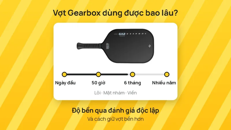 Vợt Gearbox Dùng Được Bao Lâu? Độ Bền Qua Đánh Giá Độc Lập Và Cách Giữ Vợt Bền